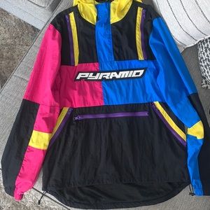 Black Pyramid Windbreaker Jacket with Hood XL